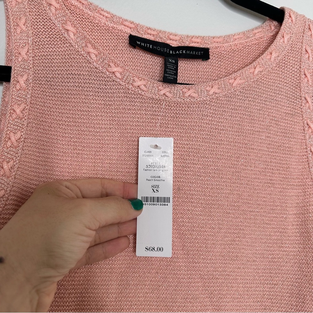 NEW White House Black Market Sweater Tank Tunic in Peach Smoothie Pink - Picture 5 of 8